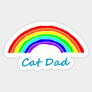 Cat Dad Rainbow for Fathers Day Sticker